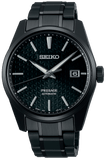 Seiko Presage Sharp Edged Series Black Dial Black Steel Strap Watch For Men - SPB229J1
