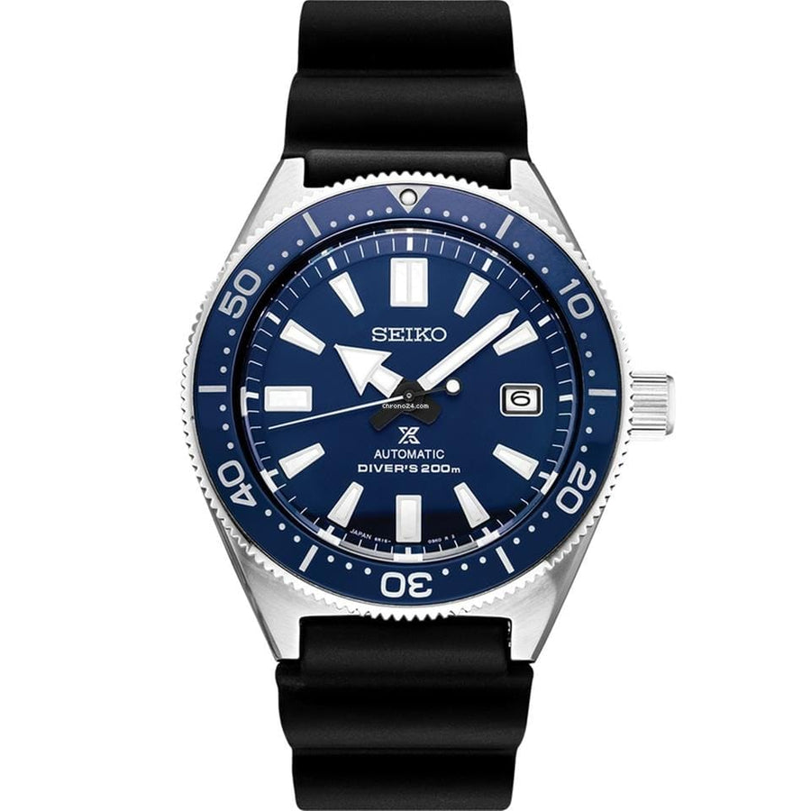 Seiko Prospex Analogue Automatic Diver Blue Dial Black Rubber Strap Watch For Men - SPB053J1
