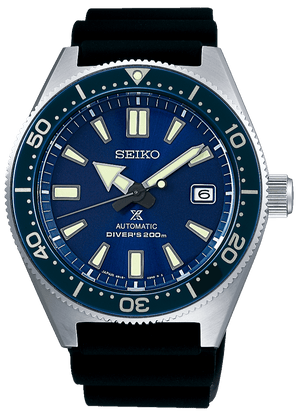 Seiko Prospex Analogue Automatic Diver Blue Dial Black Rubber Strap Watch For Men - SPB053J1