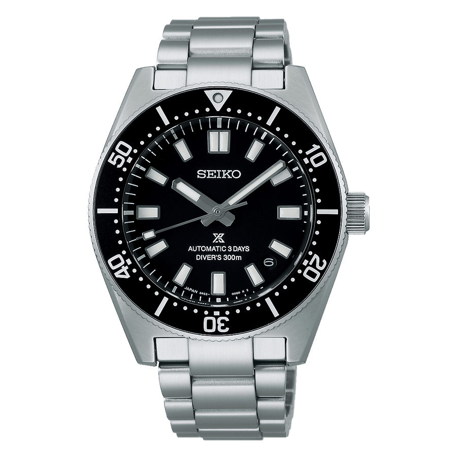 Seiko Prospex Automatic Diver Black Dial Silver Steel Strap Watch For Men - SPB051J1