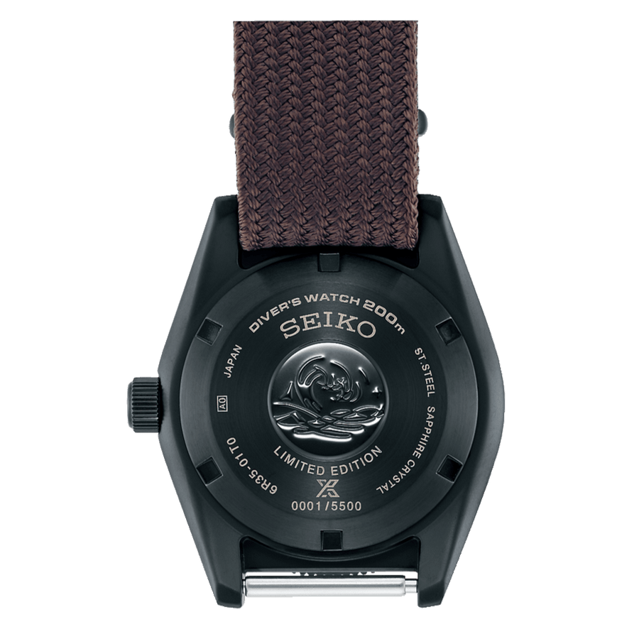 Seiko Prospex Black Series 1965 Limited Edition Black Dial Brown NATO Strap Watch For Men - SPB253J1