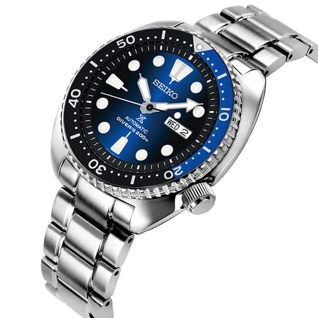 Seiko Prospex Deep Blue Batman Turtle Diver's Automatic Blue Dial Silver Steel Strap Watch for Men - SRPC25J1