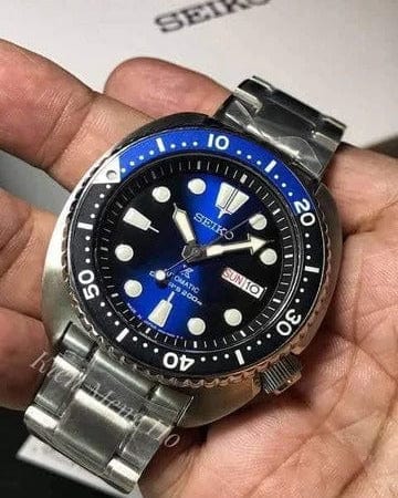 Seiko Prospex Deep Blue Batman Turtle Diver's Automatic Blue Dial Silver Steel Strap Watch for Men - SRPC25J1