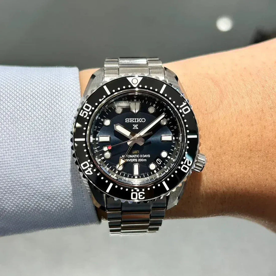 Seiko Prospex Diver Scuba Automatic Blue Dial Silver Steel Strap Watch for Men - SBEJ021