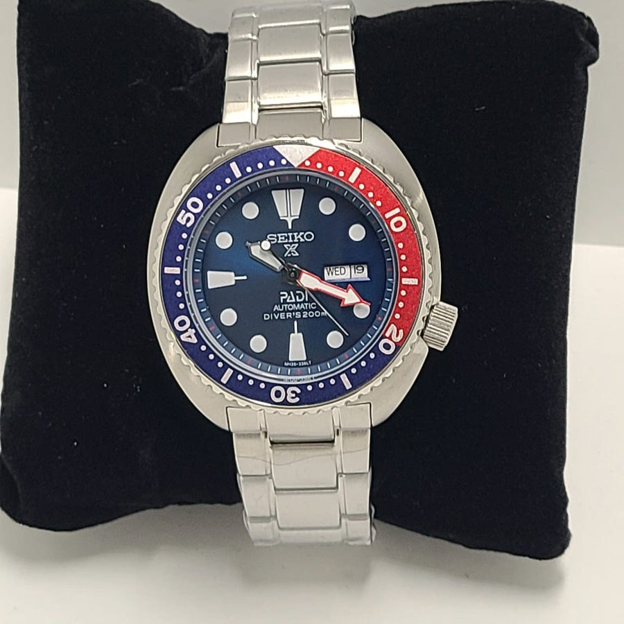 Seiko Prospex PADI Special Edition Automatic Blue Dial Silver Steel Strap Watch for Men - SRPE99