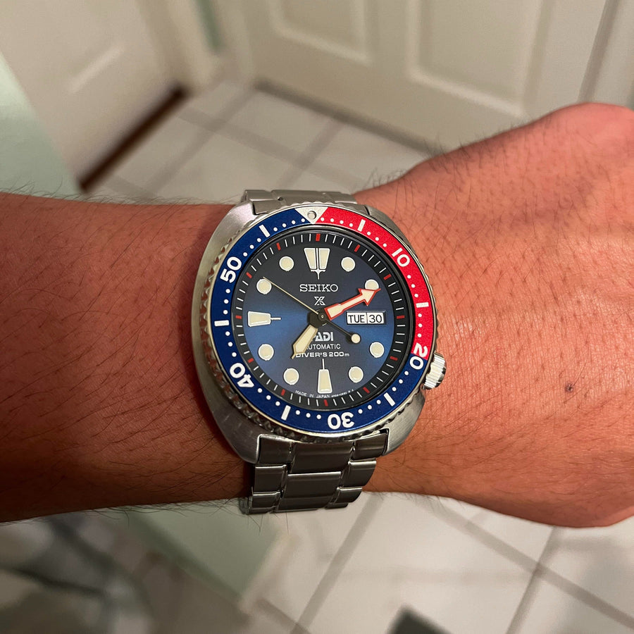 Seiko Prospex PADI Special Edition Automatic Blue Dial Silver Steel Strap Watch for Men - SRPE99