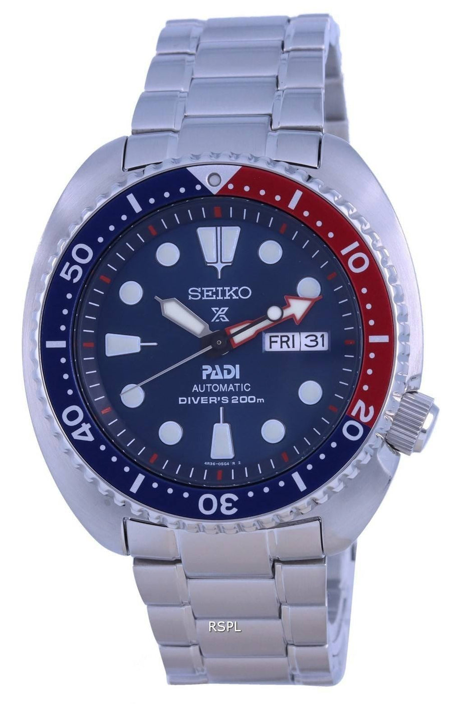 Seiko Prospex PADI Special Edition Automatic Blue Dial Silver Steel Strap Watch for Men - SRPE99