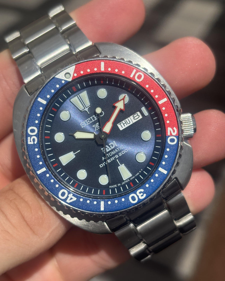 Seiko Prospex PADI Special Edition Automatic Blue Dial Silver Steel Strap Watch for Men - SRPE99