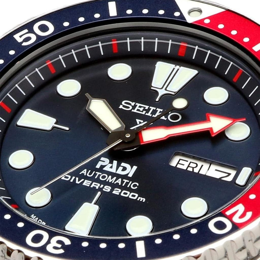 Seiko Prospex PADI Special Edition Automatic Blue Dial Silver Steel Strap Watch for Men - SRPE99