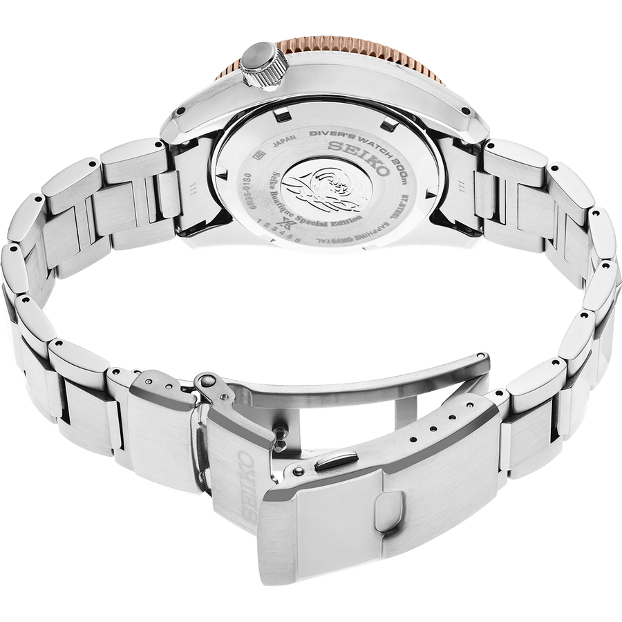 Seiko Prospex Sea Diver Automatic Brown Dial Silver Steel Strap Watch For Men - SPB240J1