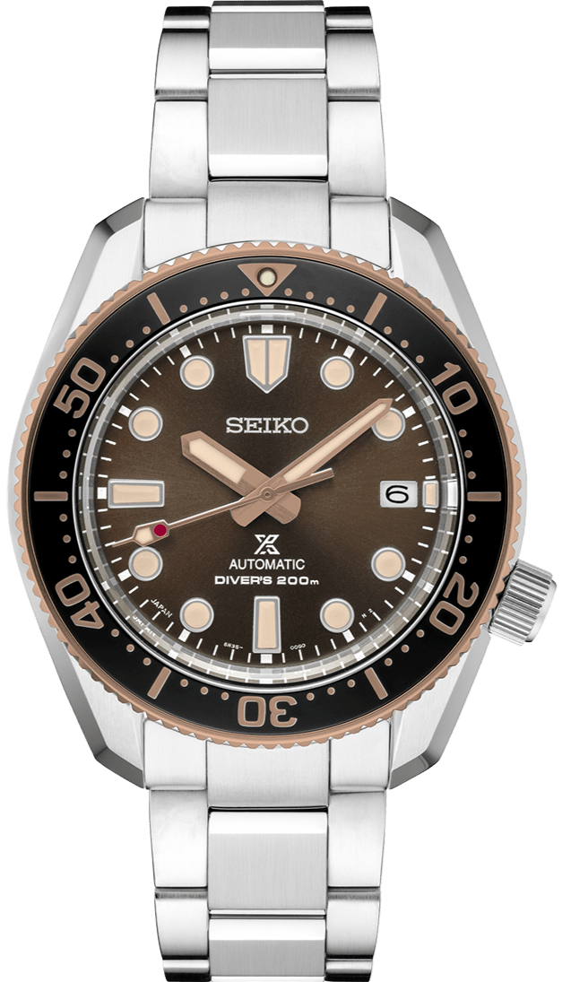 Seiko Prospex Sea Diver Automatic Brown Dial Silver Steel Strap Watch For Men - SPB240J1