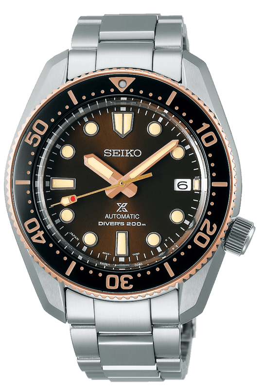 Seiko Prospex Sea Diver Automatic Brown Dial Silver Steel Strap Watch For Men - SPB240J1