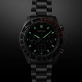 Seiko Prospex Speedtimer Solar Chronograph Black Dial Silver Steel Strap Watch for Men - SSC915
