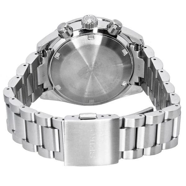 Seiko Prospex Speedtimer Solar Chronograph Black Dial Silver Steel Strap Watch for Men - SSC915