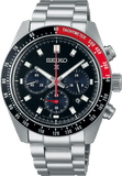 Seiko Prospex Speedtimer Solar Chronograph Black Dial Silver Steel Strap Watch for Men - SSC915