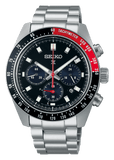 Seiko Prospex Speedtimer Solar Chronograph Black Dial Silver Steel Strap Watch for Men - SSC915