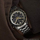 Seiko Prospex Speedtimer Solar Chronograph Black Dial Silver Steel Strap Watch for Men - SSC941