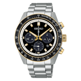 Seiko Prospex Speedtimer Solar Chronograph Black Dial Silver Steel Strap Watch for Men - SSC941