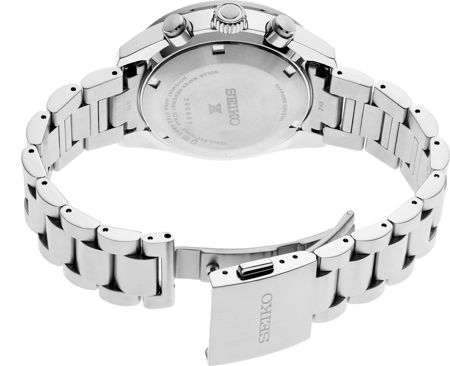 Seiko Prospex Speedtimer Solar Chronograph Blue Dial Silver Steel Strap Watch for Men - SSC913