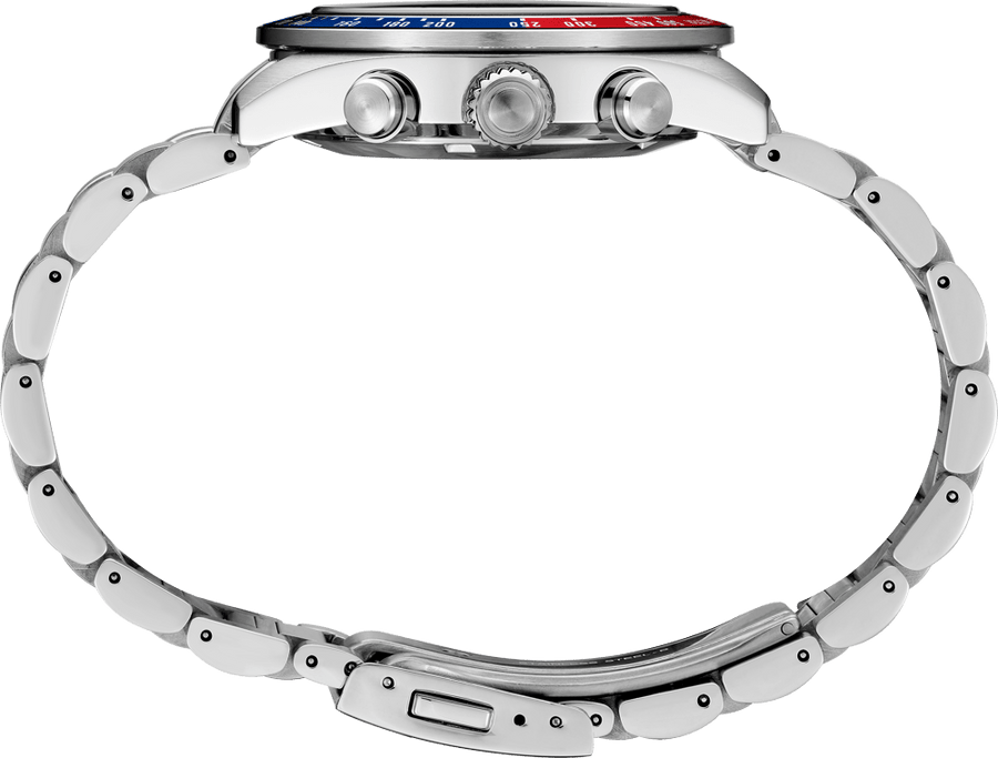Seiko Prospex Speedtimer Solar Chronograph Blue Dial Silver Steel Strap Watch for Men - SSC913