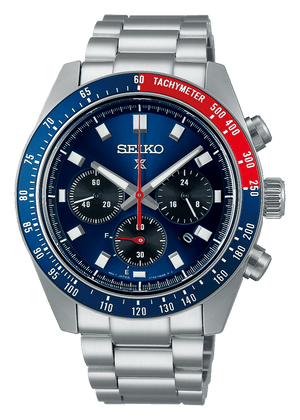 Seiko Prospex Speedtimer Solar Chronograph Blue Dial Silver Steel Strap Watch for Men - SSC913