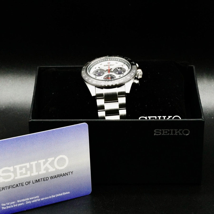 Seiko Prospex Speedtimer Solar Chronograph Silver Dial Silver Steel Strap Watch for Men - SSC911