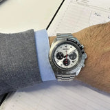 Seiko Prospex Speedtimer Solar Chronograph Silver Dial Silver Steel Strap Watch for Men - SSC911
