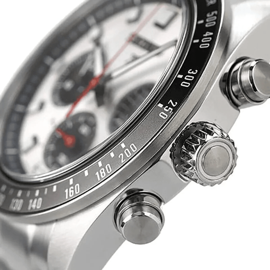 Seiko Prospex Speedtimer Solar Chronograph Silver Dial Silver Steel Strap Watch for Men - SSC911