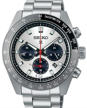 Seiko Prospex Speedtimer Solar Chronograph Silver Dial Silver Steel Strap Watch for Men - SSC911