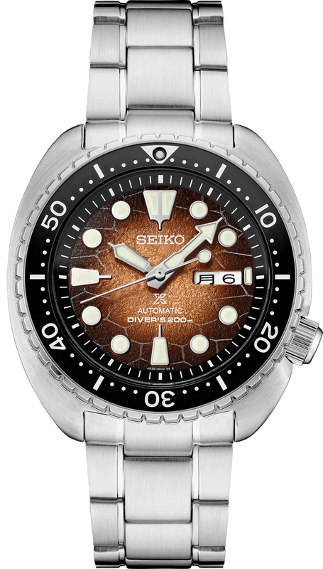 Seiko Prospex US Special Edition King Turtle Automatic Brown Dial Silver Steel Strap Watch for Men - SRPH55