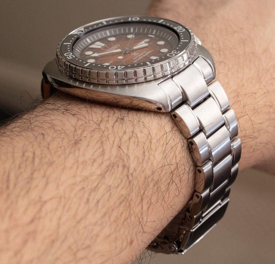 Seiko Prospex US Special Edition King Turtle Automatic Brown Dial Silver Steel Strap Watch for Men - SRPH55