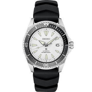 Seiko Shogun Prospex Titanium Divers Automatic White Dial Black Rubber Strap Watch For Men - SPB191J1