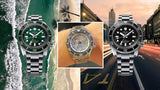 Seiko Prospex GMT Divers Automatic Marine Green Dial Silver Steel Strap Watch For Men - SPB381J1