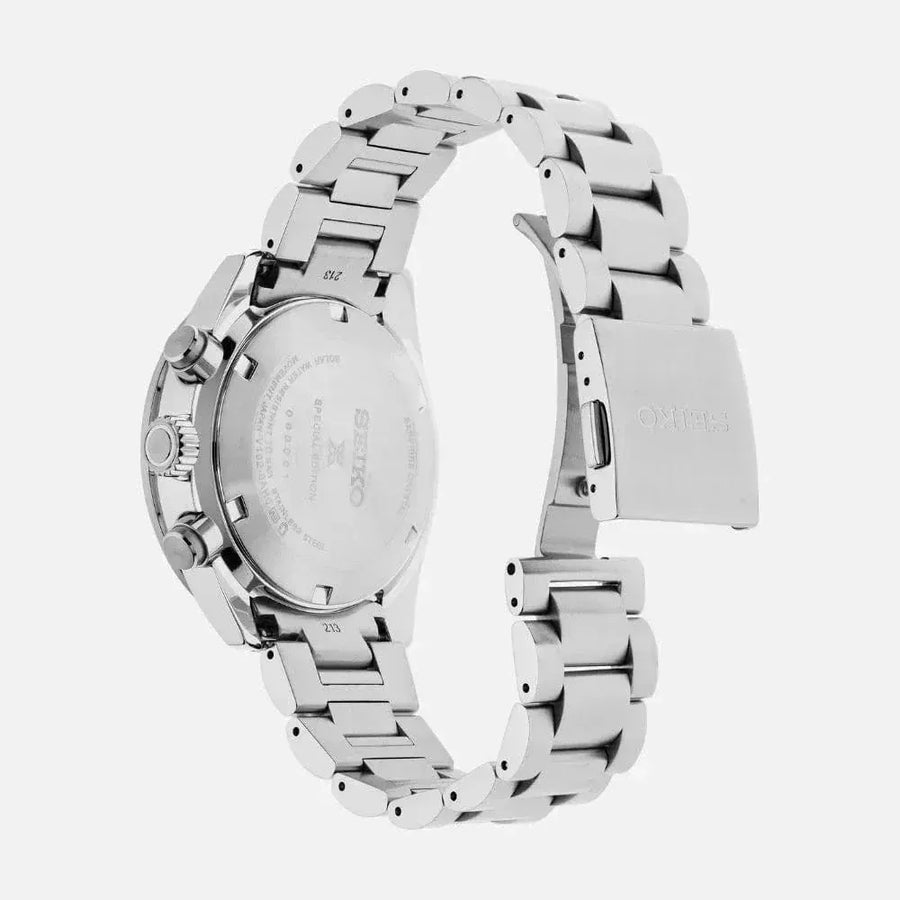 Seiko Speedtimer Solar US Special Edition Blue Dial Silver Steel Strap Watch for Men - SSC931