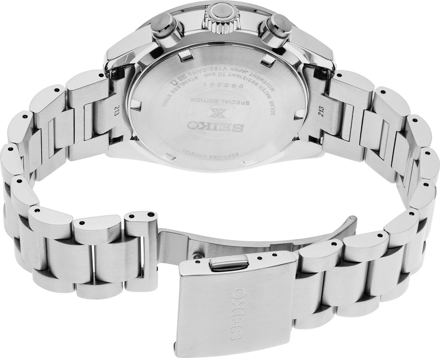 Seiko Speedtimer Solar US Special Edition Blue Dial Silver Steel Strap Watch for Men - SSC931