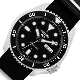 Seiko 5 Sports SKX Automatic Black Dial Black NATO Strap Watch For Men - SRPD55K3