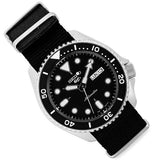 Seiko 5 Sports SKX Automatic Black Dial Black NATO Strap Watch For Men - SRPD55K3