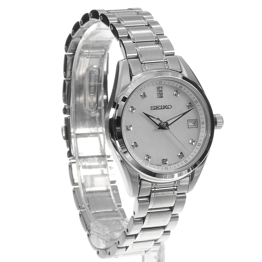 Seiko Diamond Silver Dial Silver Steel Strap Watch for Women - SUR579P1