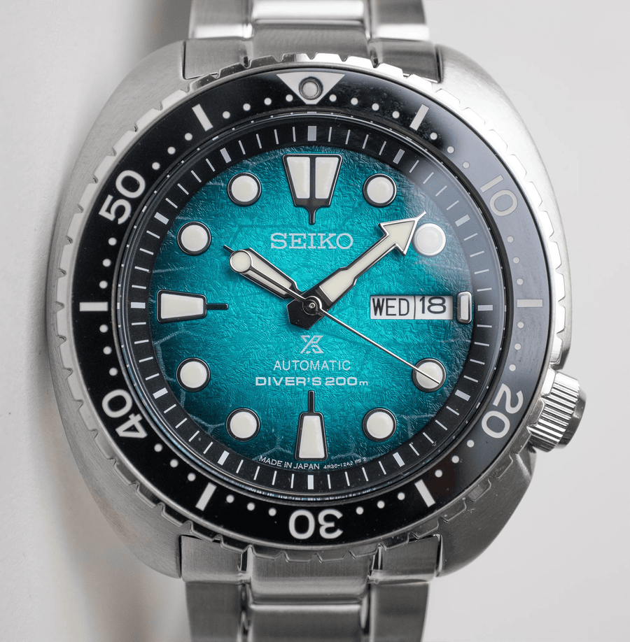 Seiko US Special Edition Automatic Green Dial Silver Steel Strap Watch for Men - SRPH57