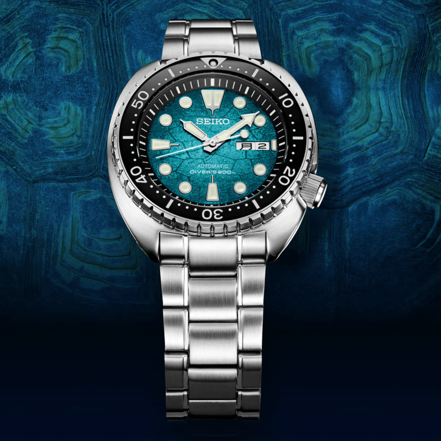 Seiko US Special Edition Automatic Green Dial Silver Steel Strap Watch for Men - SRPH57