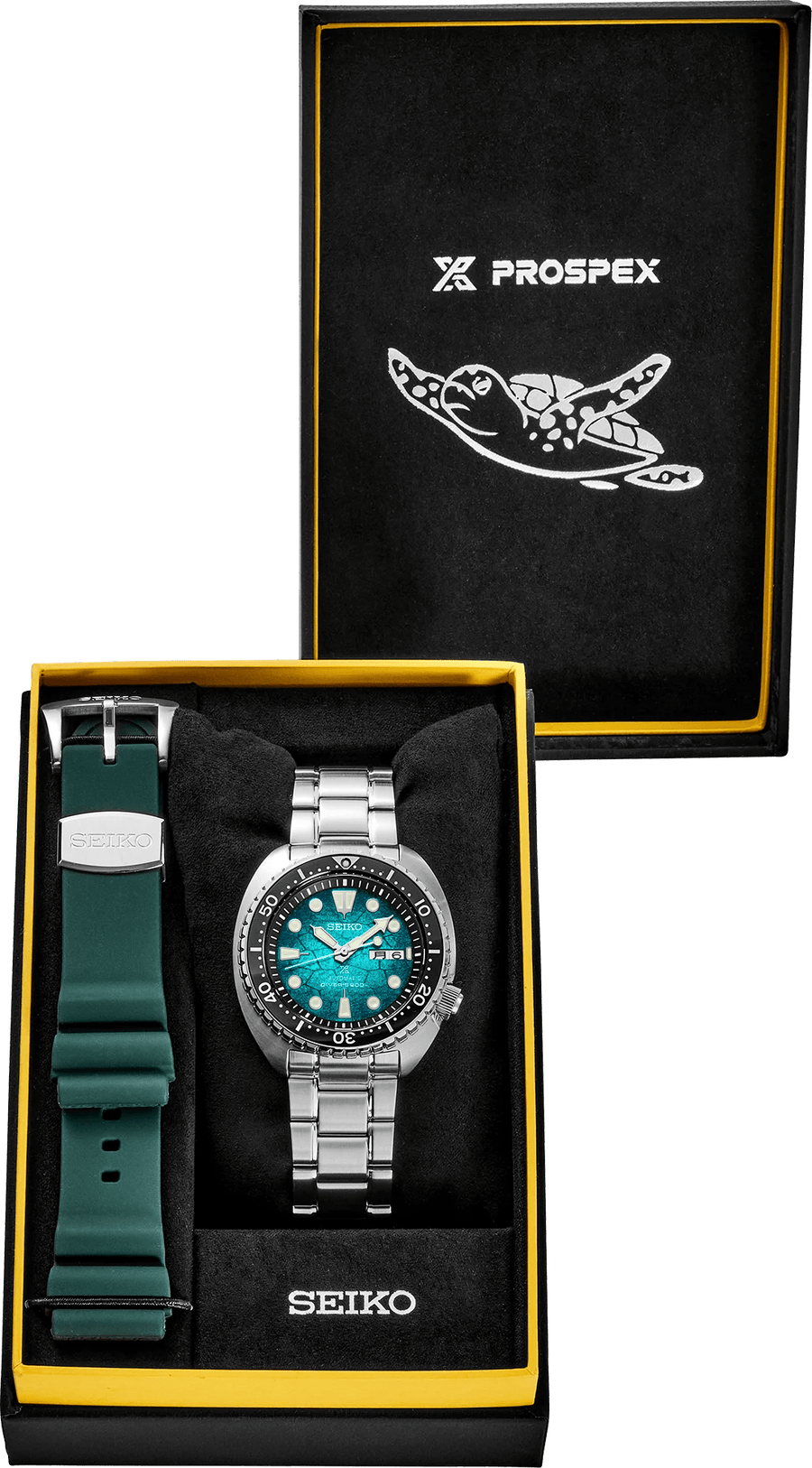 Seiko US Special Edition Automatic Green Dial Silver Steel Strap Watch for Men - SRPH57