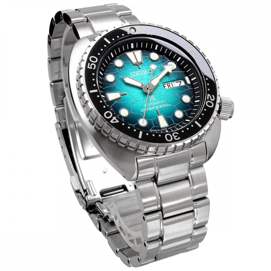 Seiko US Special Edition Automatic Green Dial Silver Steel Strap Watch for Men - SRPH57