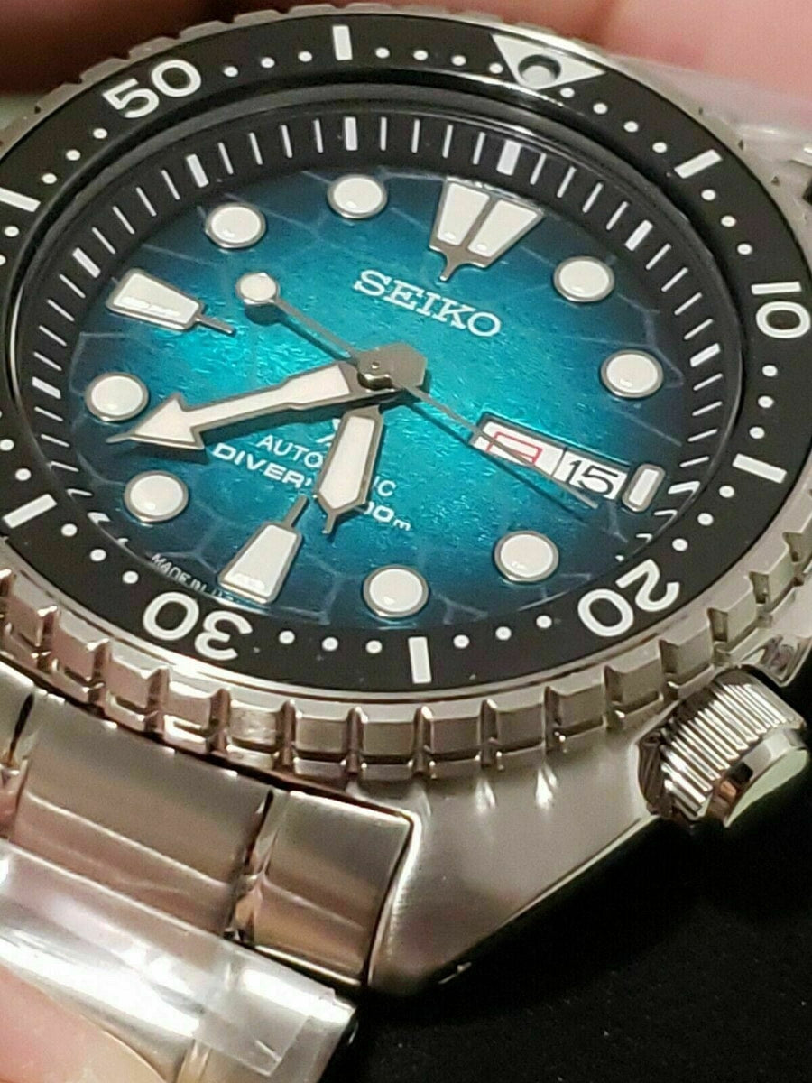 Seiko US Special Edition Automatic Green Dial Silver Steel Strap Watch for Men - SRPH57