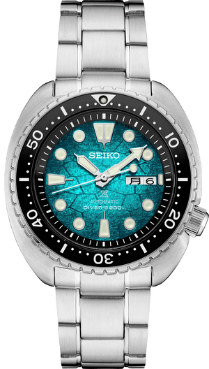 Seiko US Special Edition Automatic Green Dial Silver Steel Strap Watch for Men - SRPH57