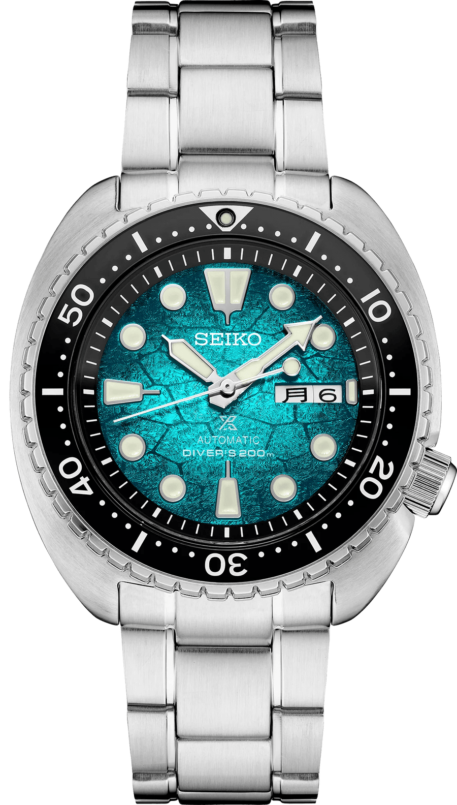 Seiko US Special Edition Automatic Green Dial Silver Steel Strap Watch for Men - SRPH57
