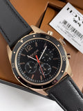 Coach Sullivan Chronograph Black Dial Black Leather Strap Watch for Men - 14602087