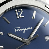 Salvatore Ferragamo F-80 Classics Blue Dial Blue Leather Strap Watch for Men - SFDT00719