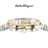 Salvatore Ferragamo F-80 Classic White Dial Two Tone Steel Strap Watch for Men - SFME00821