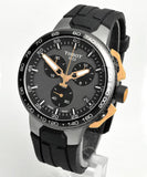 Tissot T Race Cycling Chronograph Black Dial Black Rubber Strap Watch For Men - T111.417.37.441.07