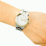 Burberry The City Silver Dial Two Tone Steel Strap Watch for Women - BU9214